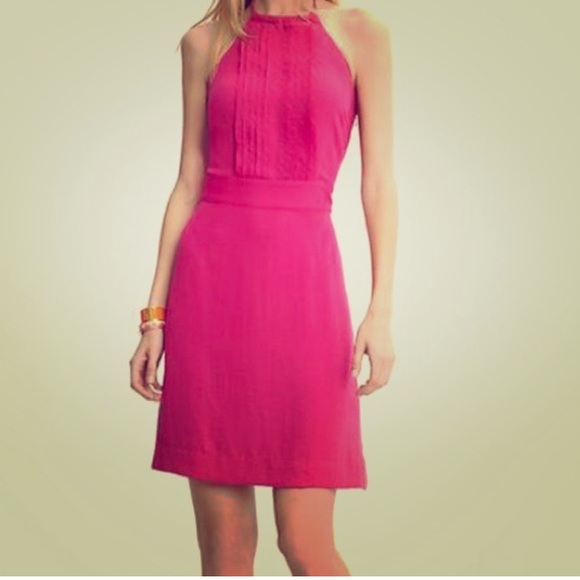 Banana Republic Dresses & Skirts - Banana Republic Pink Halter Dress Pleated Front